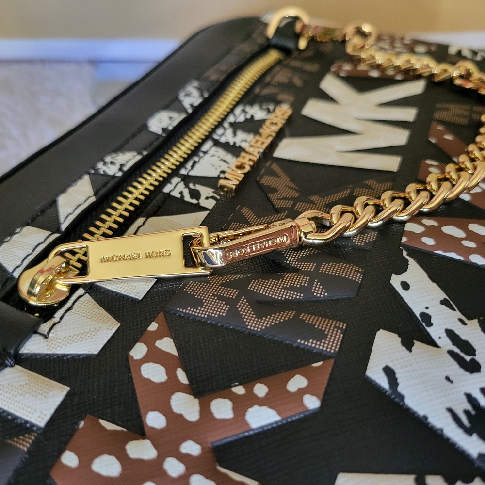 🆕MICHAEL KORS Jet Set Item Large Graphic Logo Chain Crossbody👜 - Picture 6 of 11